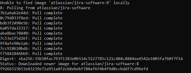Instantiating Docker Container with Jira Image - Jira Docker Integration